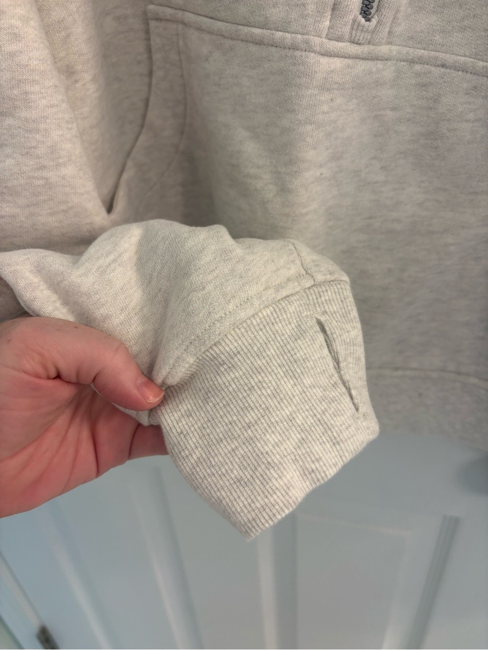 lululemon athletica Cropped Half-Zip Funnel Neck Sweater — Oatmeal - Picture 5 of 7